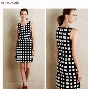 Anthropologie Tabitha Petite Gridway Print Shift Dress